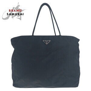 Prada Tessuto triangular logo plate black Nylon tote shoulder bag